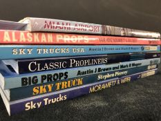 AVIATION AND AERONAUTICAL BOOKS AND MAGAZINES: A COLLECTION OF 7 VOLUMES TO INCLUDE CLASSIC PROP