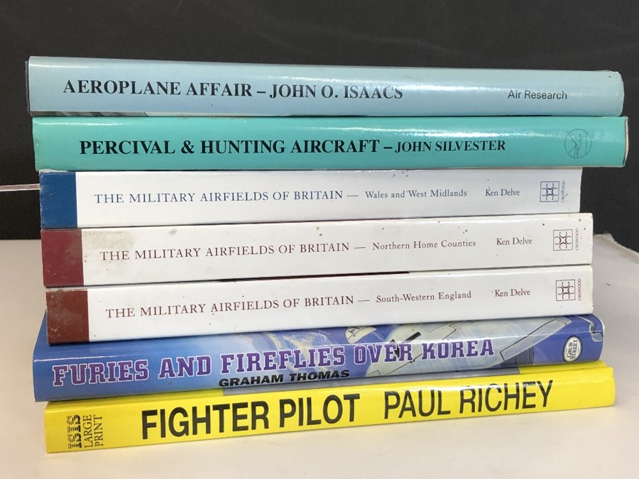 AVIATION AND AERONAUTICAL BOOKS AND MAGAZINES: A COLLECTION OF 7 VOLUMES OF MILITARY AIRCRAFT BOOKS