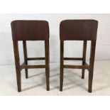 Pair of brown faux suede upholstered bar/breakfast bar stools, approx 78cm in height