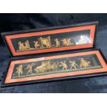 Pair of framed European School mythical paintings depicting cherubs, Pan and other scenes approx