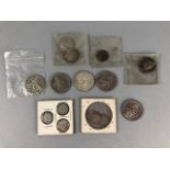 Collection of silver coins both American and British