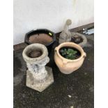 Selection of garden ornaments and pots