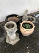 Selection of garden ornaments and pots