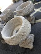 Pair of stone garden urns