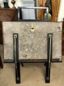 Victorian portfolio stand with original brass fittings approx 91cm wide x 125cm fully extended