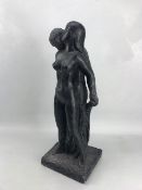 Ornamental sculpture of a pair of Lovers, with impressed mark 'Leonard Art Wks Inc 1967', approx