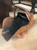 Copper coal scuttle with studwork detailing