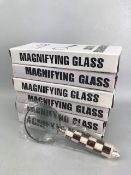 Set of six boxed magnifying glasses