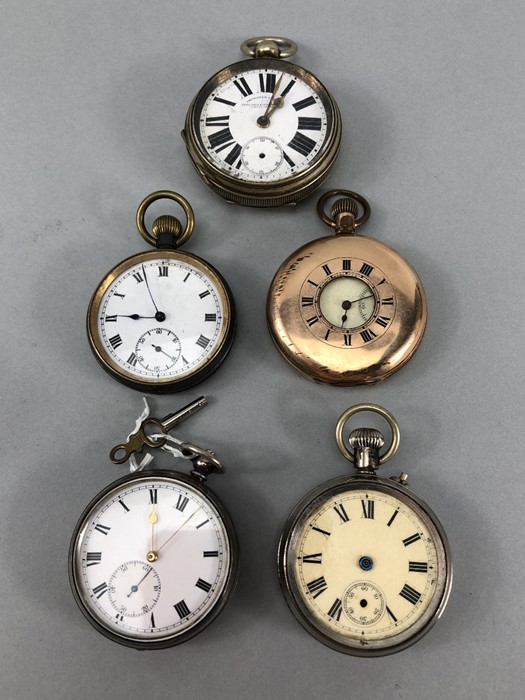 Collection of five pocket watches (one hallmarked silver) A/F