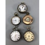 Collection of five pocket watches (one hallmarked silver) A/F