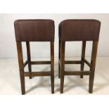 Pair of brown faux suede upholstered bar/breakfast bar stools, approx 78cm in height