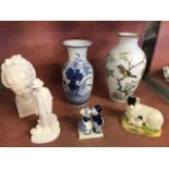 Collection of ceramics to include a Franklin 'Woodland Bird' series vase, a Coalport figure of a