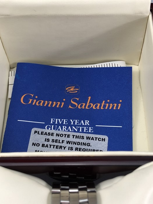Gianni Sabatini large Blue faced watch with stainless strap and date aperture at 3 o'clock - Image 4 of 5