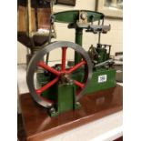 Stuart beam engine / stationary engine with accompanying Bambi silent compressor in full working