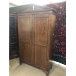 Edwardian two drawer wardrobe with inlay. Hanging rail and two drawers internally