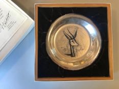BERNARD BUFFET: A sterling silver circular plate by Bernard Buffet, 'Gazelle', Limited edition No