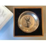 BERNARD BUFFET: A sterling silver circular plate by Bernard Buffet, 'Gazelle', Limited edition No