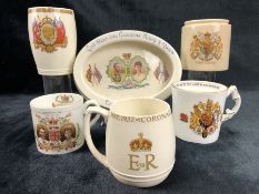 Small collection of commemorative china to include Shelley Late Foley King George V Coronation