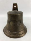 A 20th century brass ships' bell marked PS. Graf-Spee 1939, 18cm high