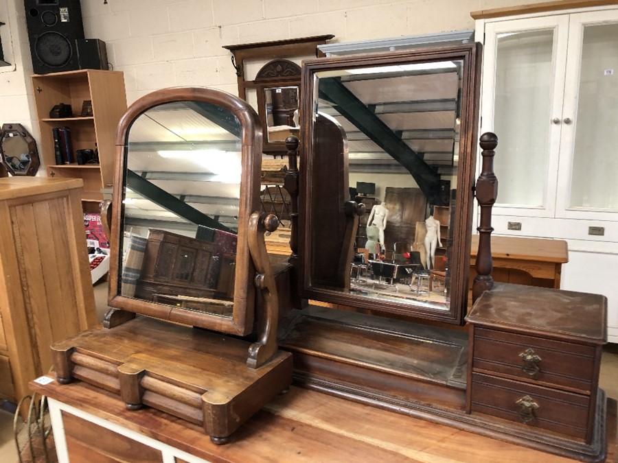Two toilet / dressing table mirrors, both with drawers to base