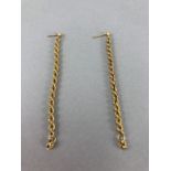 Pair of 9ct Gold rope style hoop earrings (total weight approx 2.9)