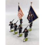 Boxed Imperial Collectors Figures total six American series No. 24 Iron Brigade colour party