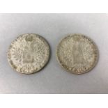 Coins: Two coins all Marie Therese Thaler dated 1780