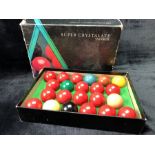 Super Crystalate snooker balls, full set and boxed