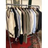 Collection of approximately twenty vintage men's suits and coats to include Hilditch and Key, Gieves