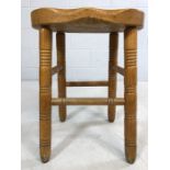 Small pine vintage stool, approx 54cm in height