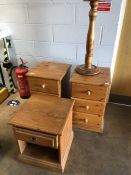 Collection of Pine furniture to include bedsides and plant stand