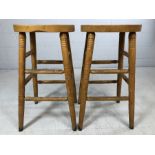 Pair of pine bar/breakfast bar stools, approx 75cm in height