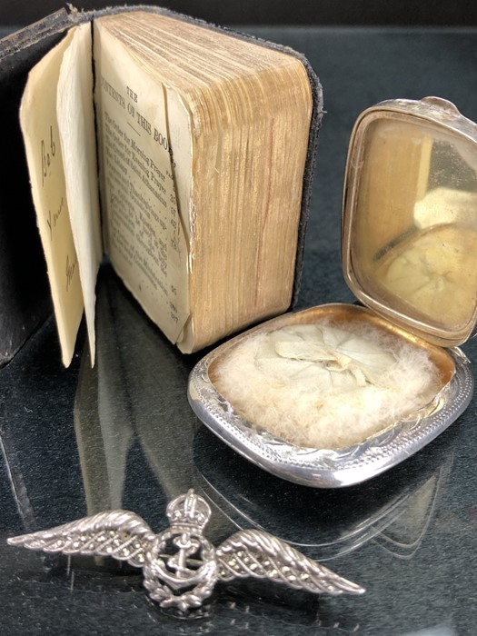 Silver items to include hallmarked silver prayer book, hallmarked silver compact & silver & - Image 2 of 3