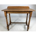 Oak console/hall table with upstand, approx 91cm x 40cm x 74cm tall