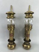 A pair of brass wall lights, labelled White Star Liverpool, 32cm high