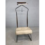 Retro gentleman's valet with upholstered seat approx 120cm tall