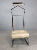 Retro gentleman's valet with upholstered seat approx 120cm tall