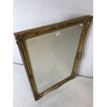 Modern gilt-framed, French style, bevel-edged mirror, approx 105cm x 75cm