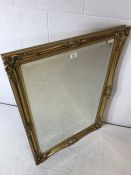 Modern gilt-framed, French style, bevel-edged mirror, approx 105cm x 75cm