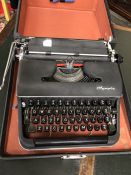 Vintage Olympia cased typewriter