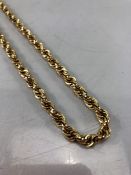 18ct Gold twisted multiple link necklace stamped 750 to clasp, length approx 65cm ang weight