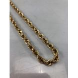 18ct Gold twisted multiple link necklace stamped 750 to clasp, length approx 65cm ang weight