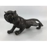 Bronze figure of a tiger, approx 30cm in length