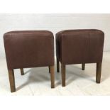 Pair of brown faux suede upholstered stools, approx 47cm in height