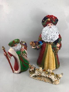 Collection of three Christmas items, two Santa's and a table ornament (largest apprx. 56cm)