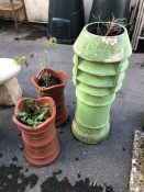 Three ornamental chimney pots