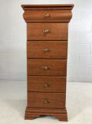 Tallboy with six drawers, approx 110cm in height