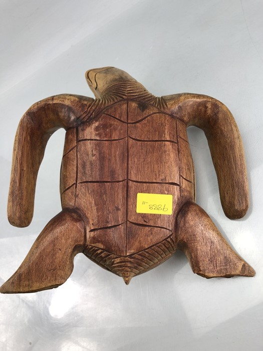 Carved wooden terrapin approx. 40cm long - Image 6 of 6