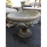 Single stone garden urn