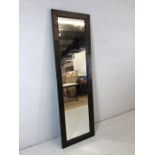 Large Modern leather style framed mirror approx 60 x 200cm tall